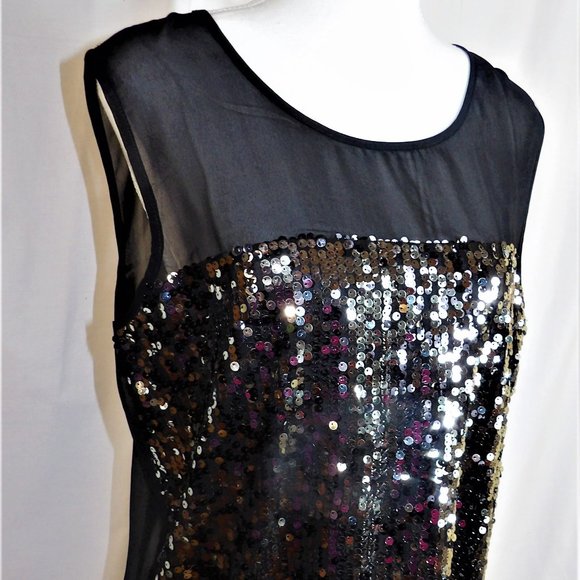 Rock & Roll Cowgirl Silver Sequin Sparkle Top - Picture 4 of 7